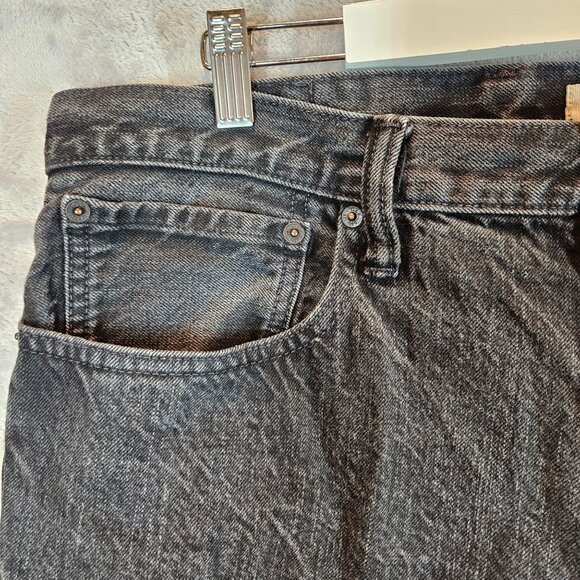 Gap 1969 Mens Straight Fit Denim Jeans 38x36 Black Distressed Wash cotton rugged - Picture 9 of 16